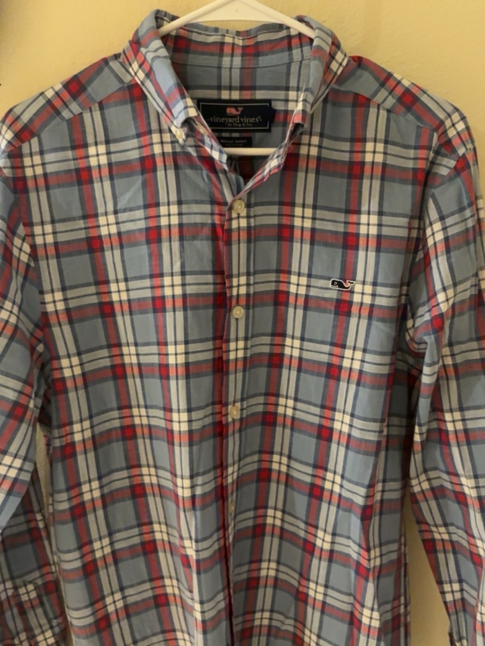 Vineyard Vines Light Blue, Red & White Plaid Button-Down Shirt